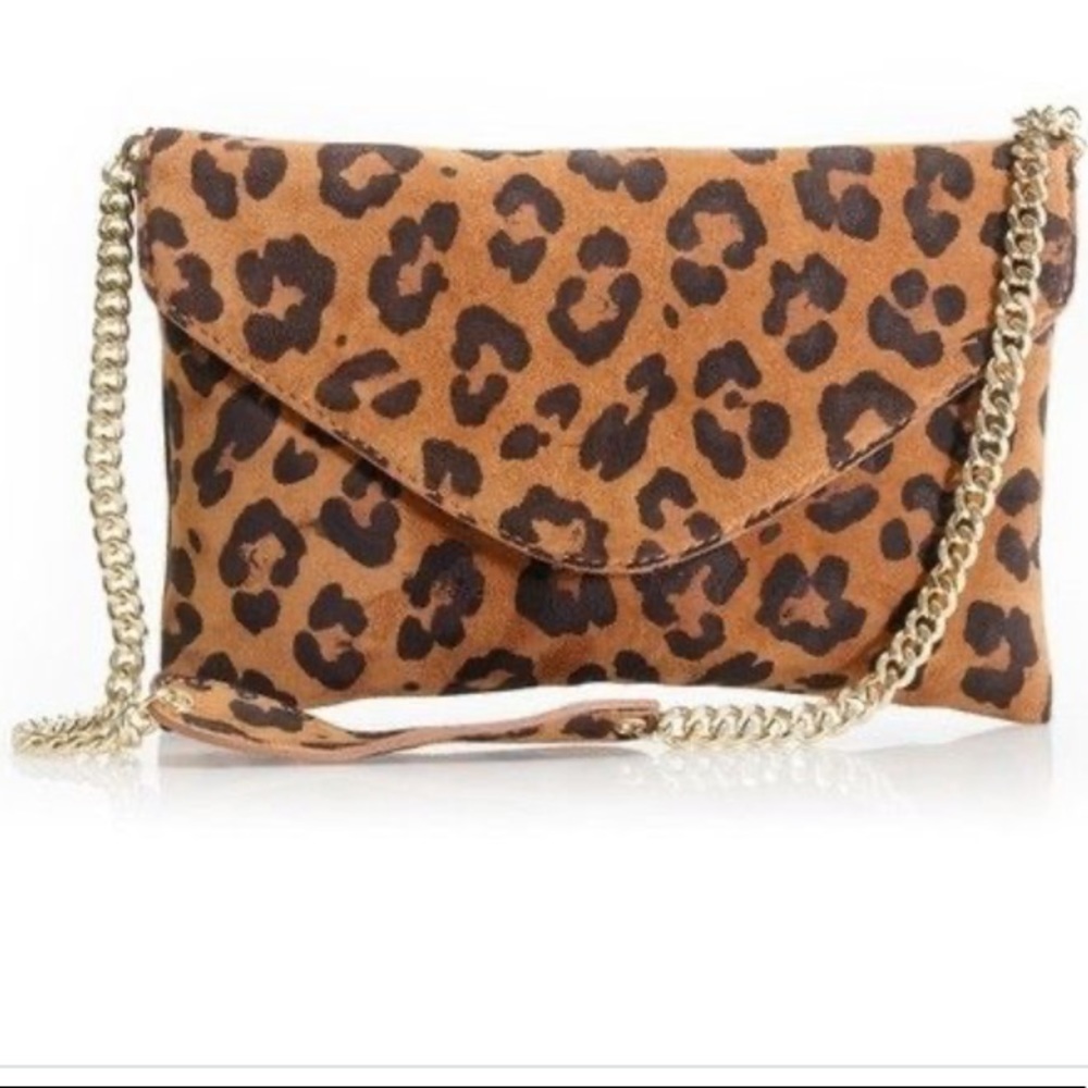 Jcrew Leopard Print Envelope Crossbody Bag